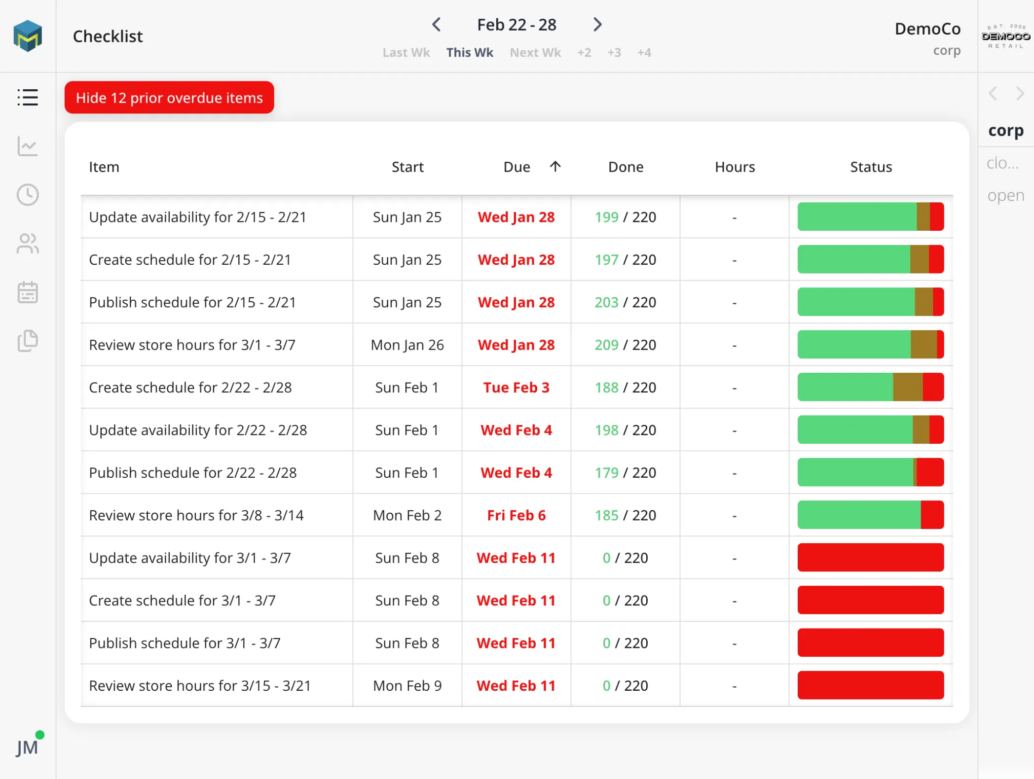Screenshot of Reports Page